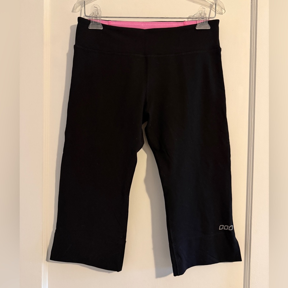 Lorna Jane Cropped Athletic Biker Tennis Leggings Black